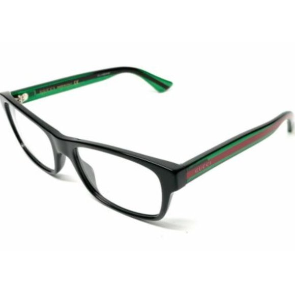 Gucci Men's Rectangular Green-Red Eyeglasses - Picture 1 of 4